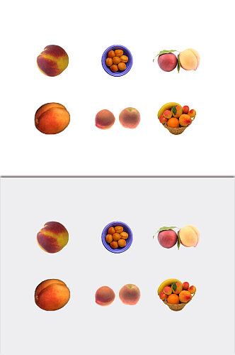 免扣素材桃子水果元素