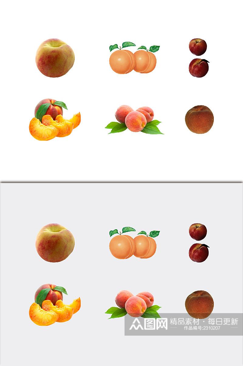 免扣素材桃子水果元素素材