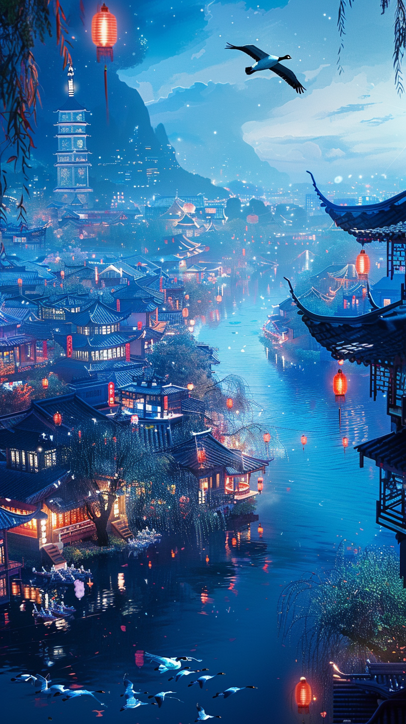 美丽西湖绿水碧波素材