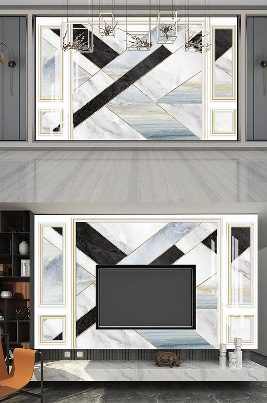 灰色高清大理石纹几何背景墙-众图网