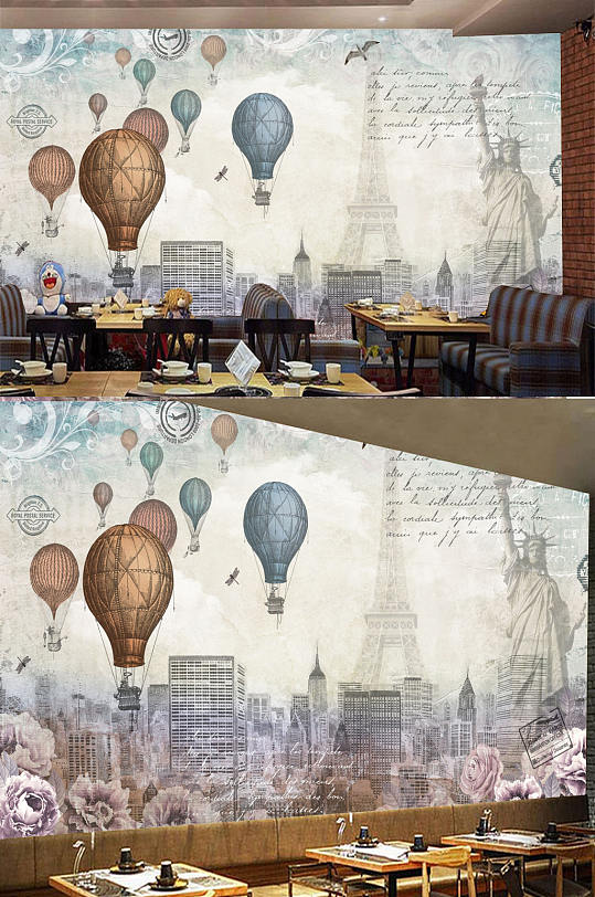 铁塔女神像气球背景墙--众图网