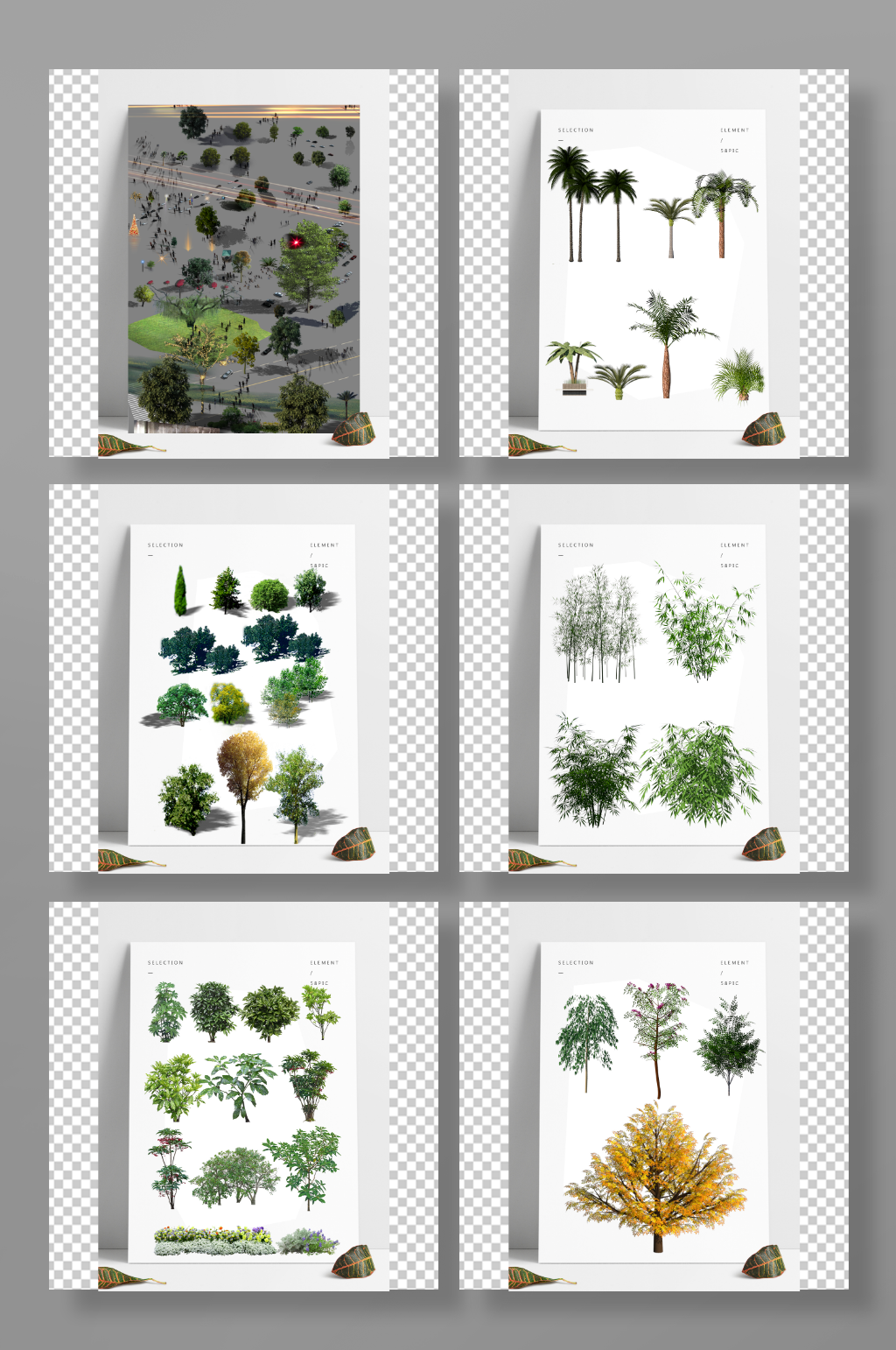 鸟瞰植物psd素材素材
