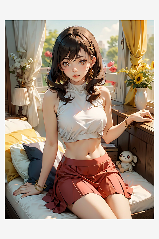 美女少女插画系列