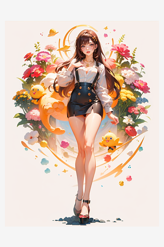 美女少女插画系列