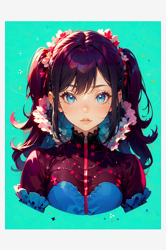 美女少女插画系列