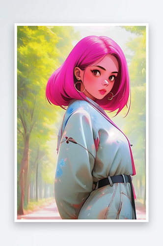 清纯唯美暖色美女插画系列七