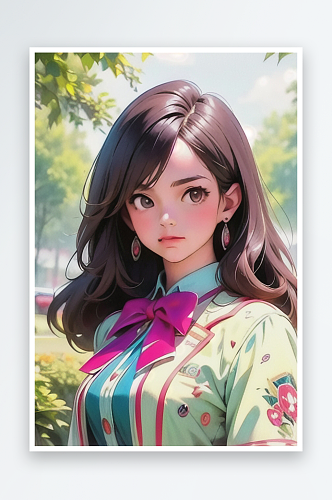 清纯唯美正装美女插画人物系列二