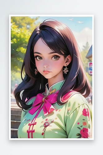 清纯唯美正装美女插画人物系列二