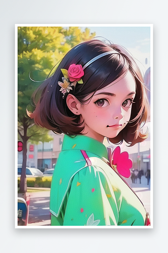 清纯唯美正装美女插画人物系列二