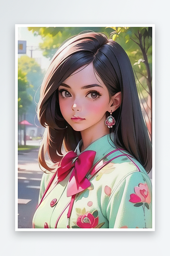 清纯唯美正装美女插画人物系列二