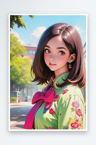 清纯唯美正装美女插画人物系列七