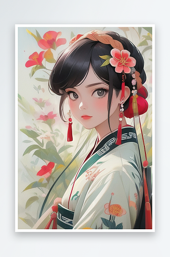 清纯唯美古装美女插画人物系列一