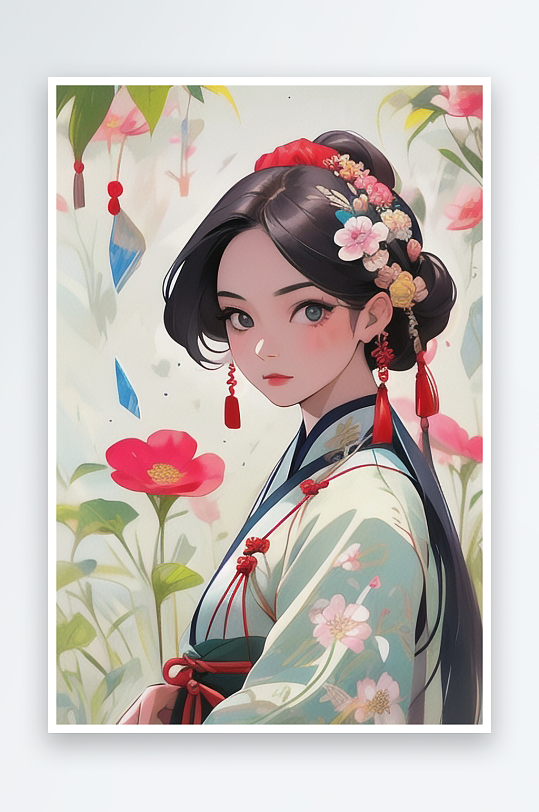 清纯唯美古装美女插画人物系列二