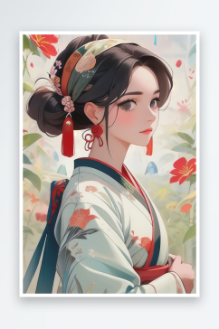 清纯唯美古装美女插画人物系列四