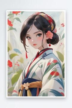 清纯唯美古装美女插画人物系列五