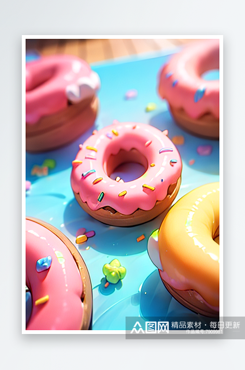 甜甜圈甜品美食系列图素材