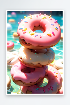 甜甜圈甜品美食系列图