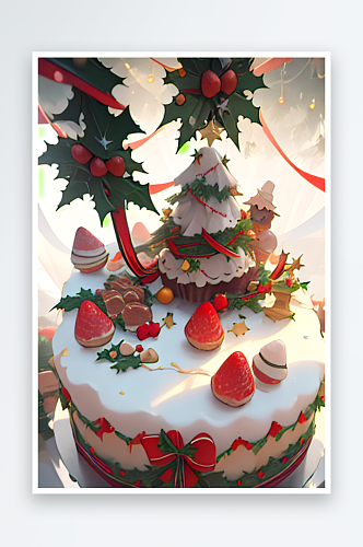 圣诞节甜点蛋糕美食系列图