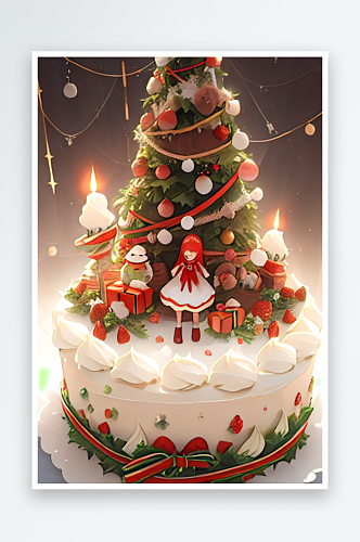 圣诞节甜食物蛋糕美食系列图