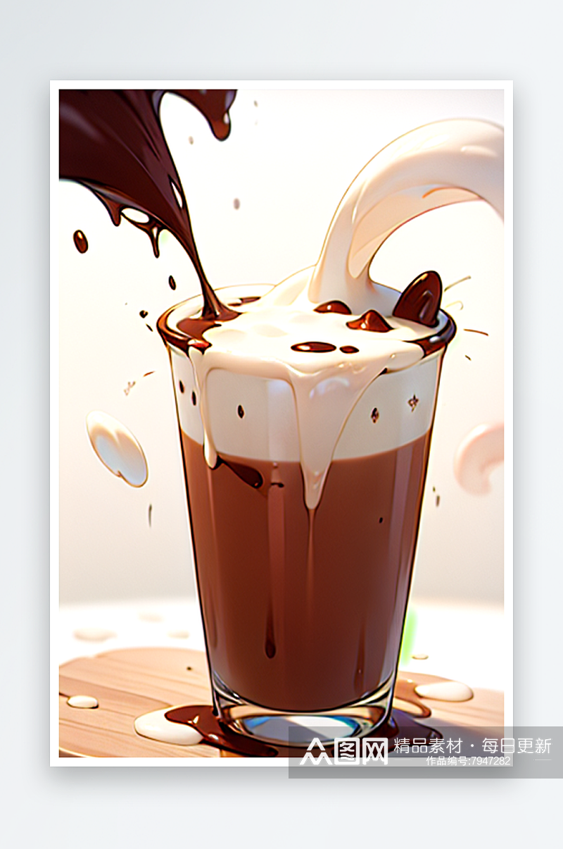一杯咖啡巧克力饮品系列图素材