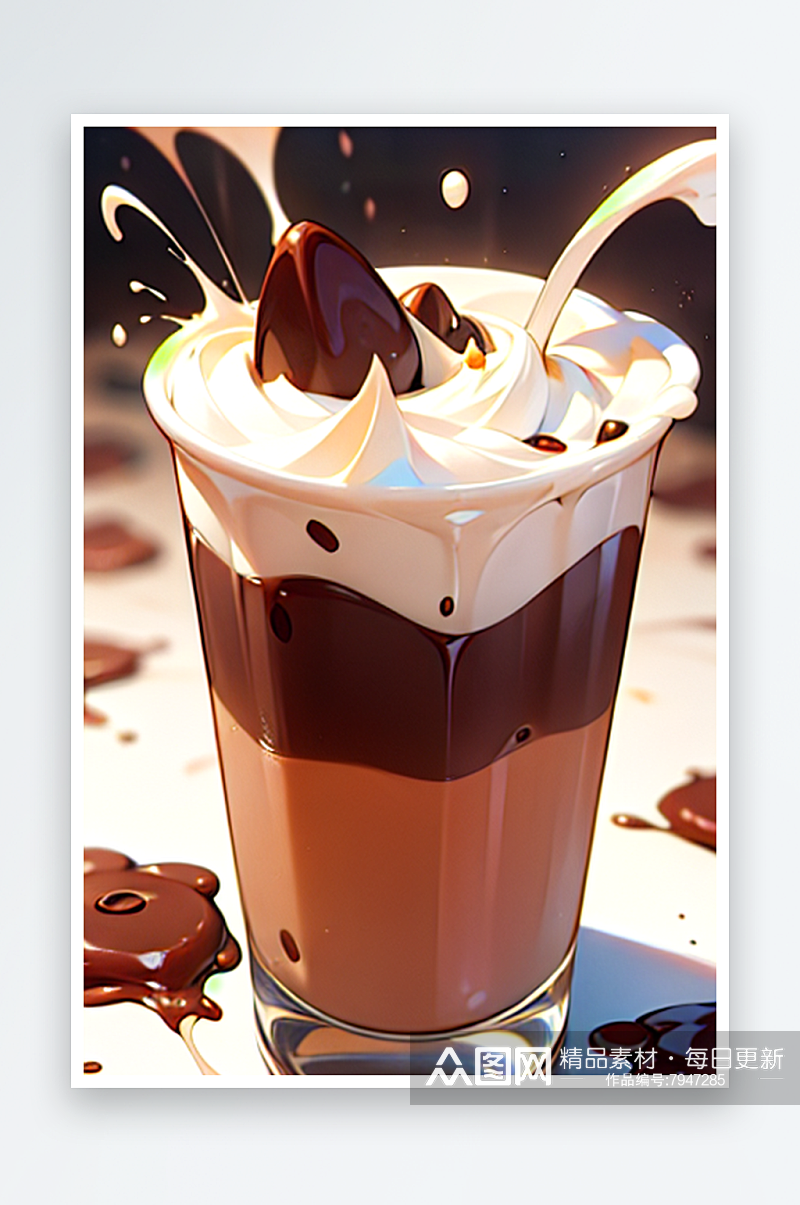 一杯巧克力咖啡饮品系列图素材