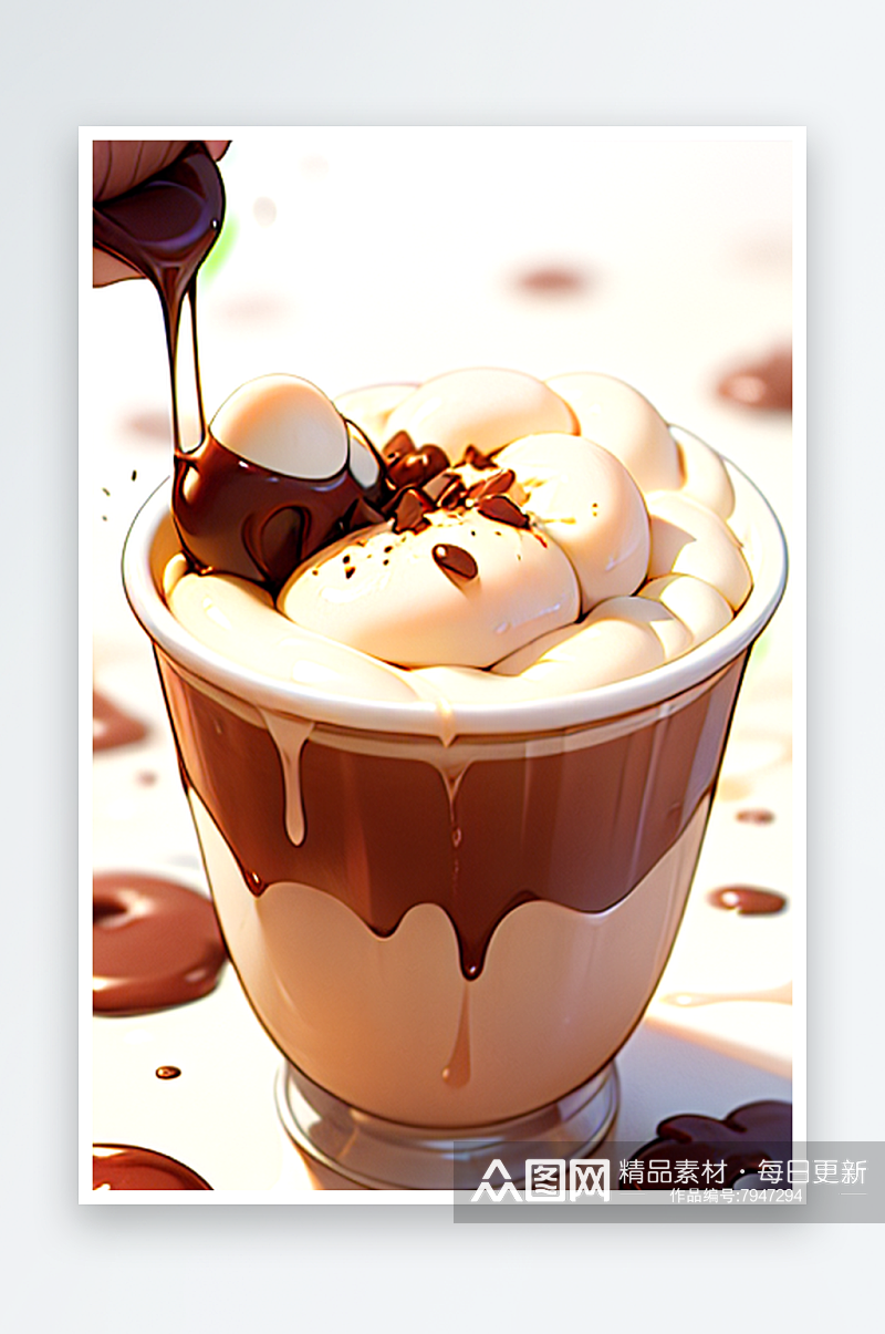 一杯巧克力咖啡饮品系列图素材