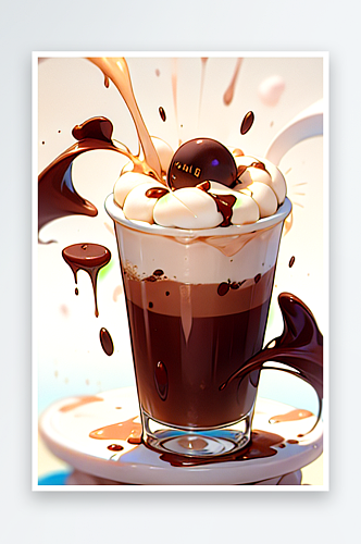 一杯巧克力咖啡饮品系列图
