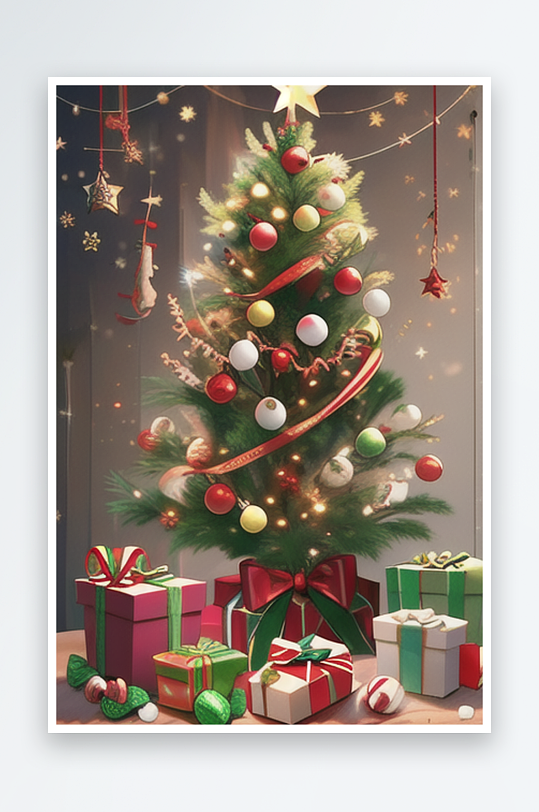 圣诞节礼物圣诞树系列图