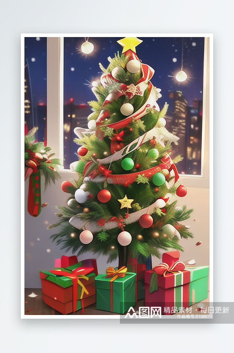 圣诞节礼物圣诞树系列图素材