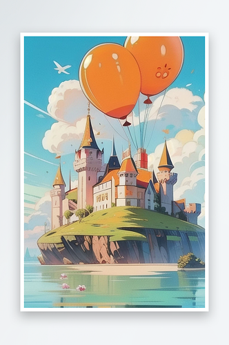 美丽建筑气球风景系列图