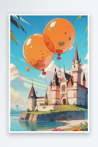 美丽建筑气球风景系列图
