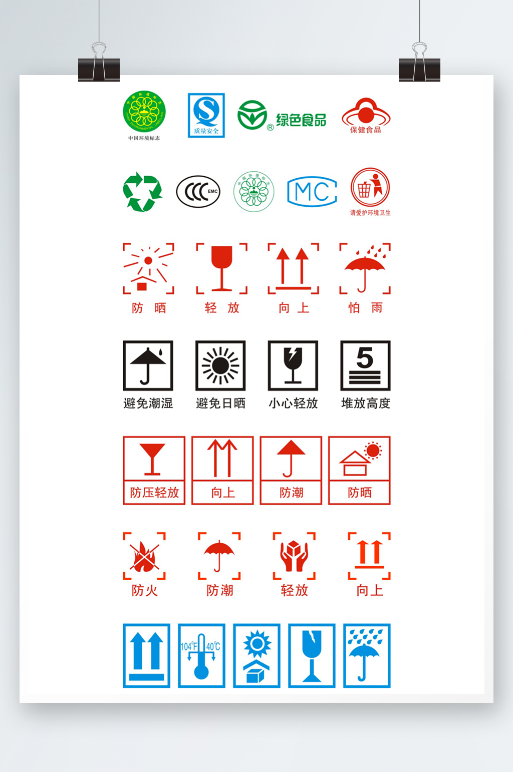 常见包装标记图片