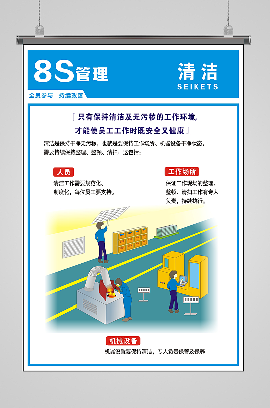 企业公司8S管理海报