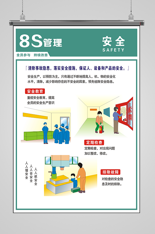 企业公司8S管理海报