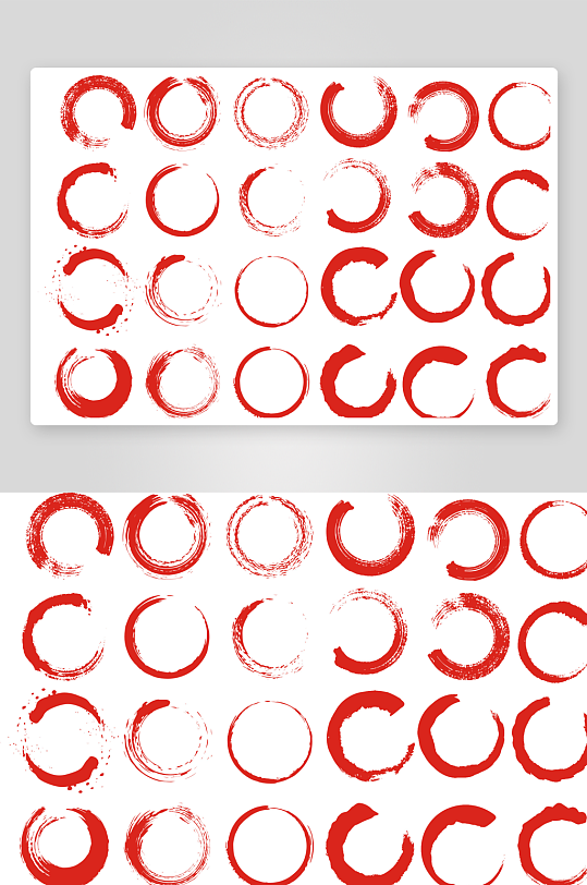 矢量圆形中式水墨圆框-众图网