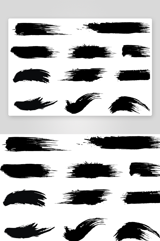 中国风复古毛笔笔刷标题元素-众图网