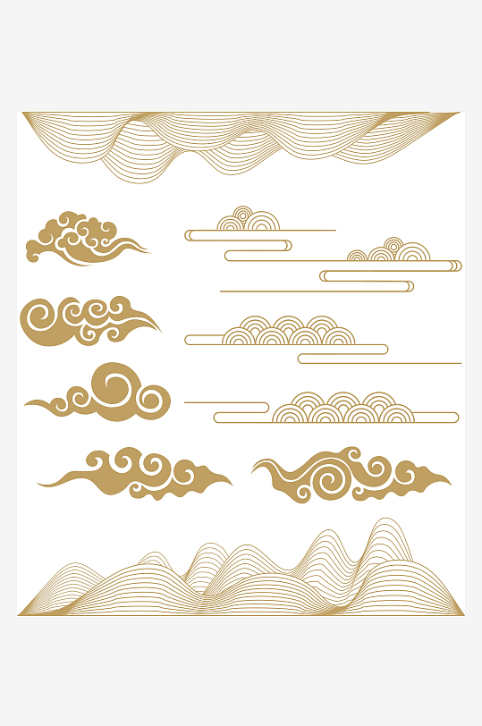 矢量祥云花纹素材-众图网