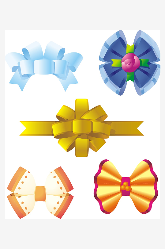蝴蝶结蝴蝶结丝带装饰元素-众图网