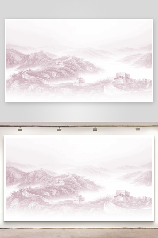 万里长城背景底纹素材-众图网