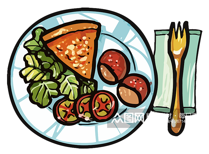 卡通日韩料理食品元素素材