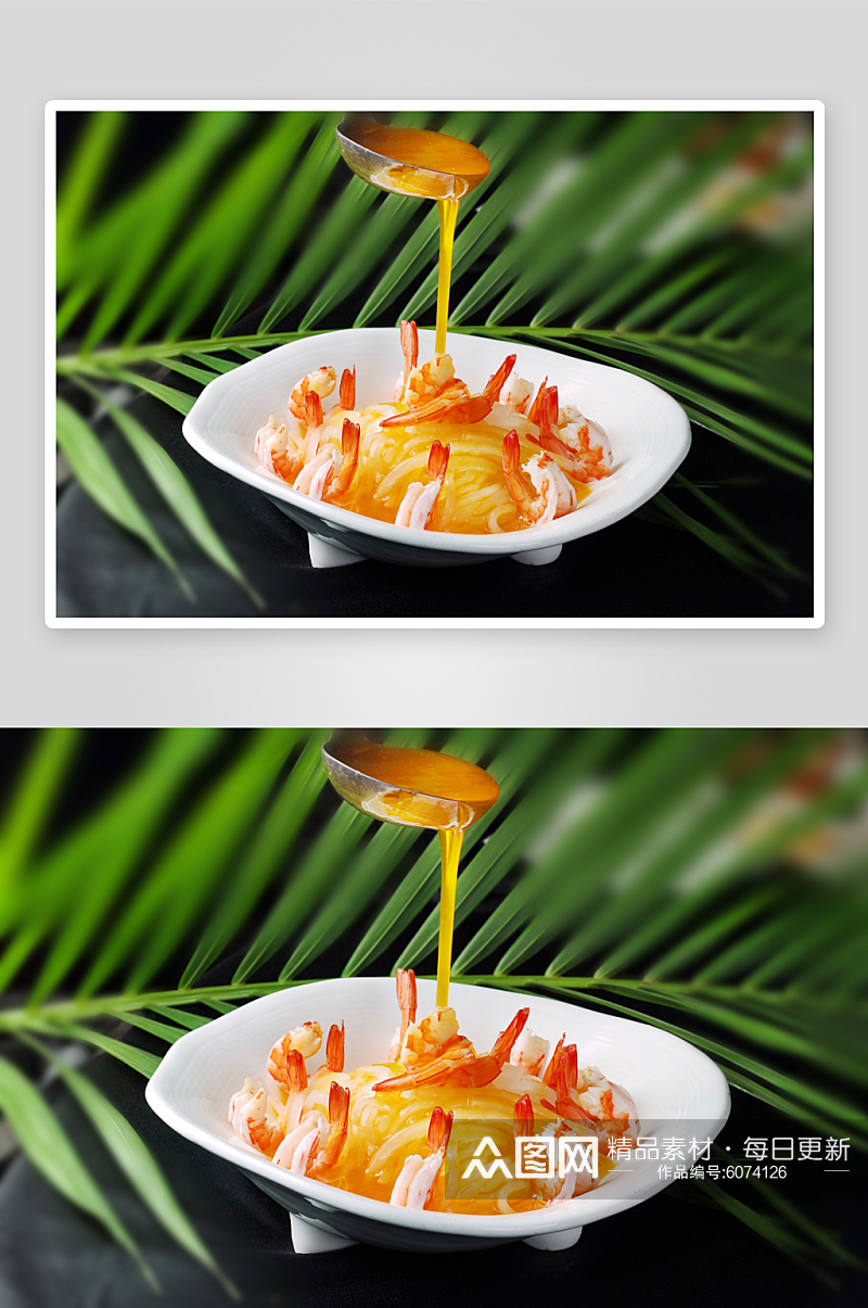 虾饺萝卜丝摄影图片素材