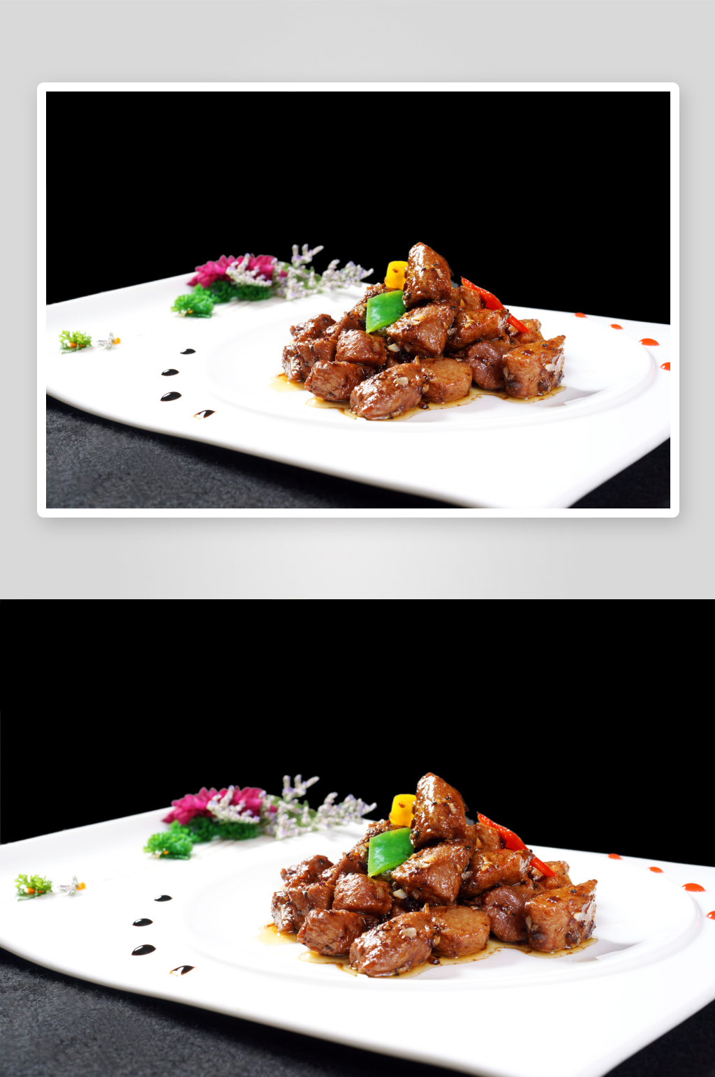 湘湘味安格斯牛肉粒摄影图片素材
