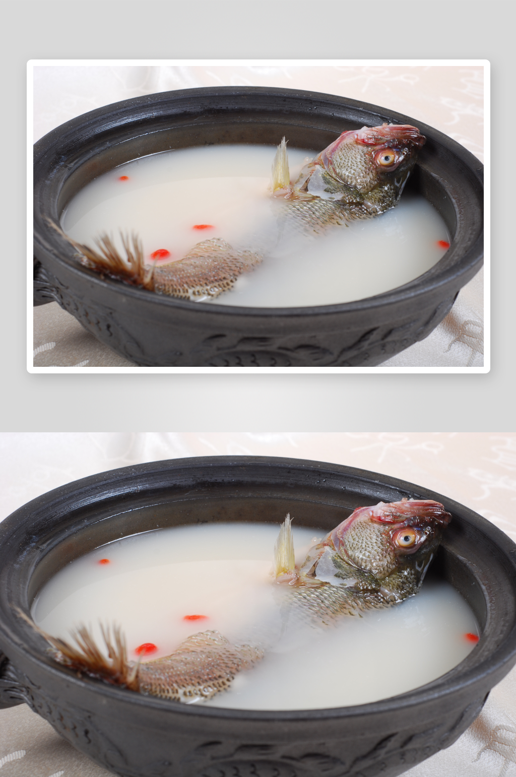 奶汤锅仔鱼摄影图片素材
