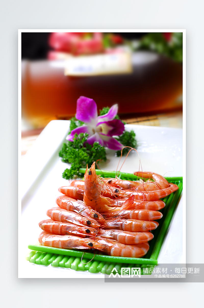 海鲜盐水基尾虾摄影图片素材