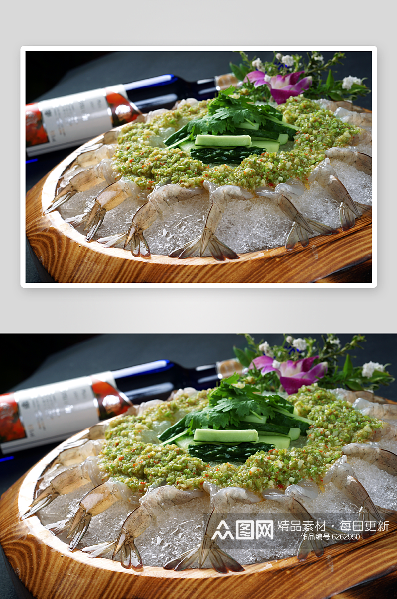 海鲜鲜虾刺身摄影图片素材