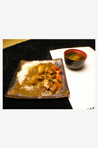 牛肉咖喱饭摄影图片
