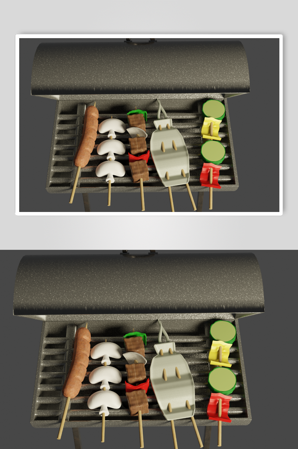 烧烤美食C4D3D模型素材