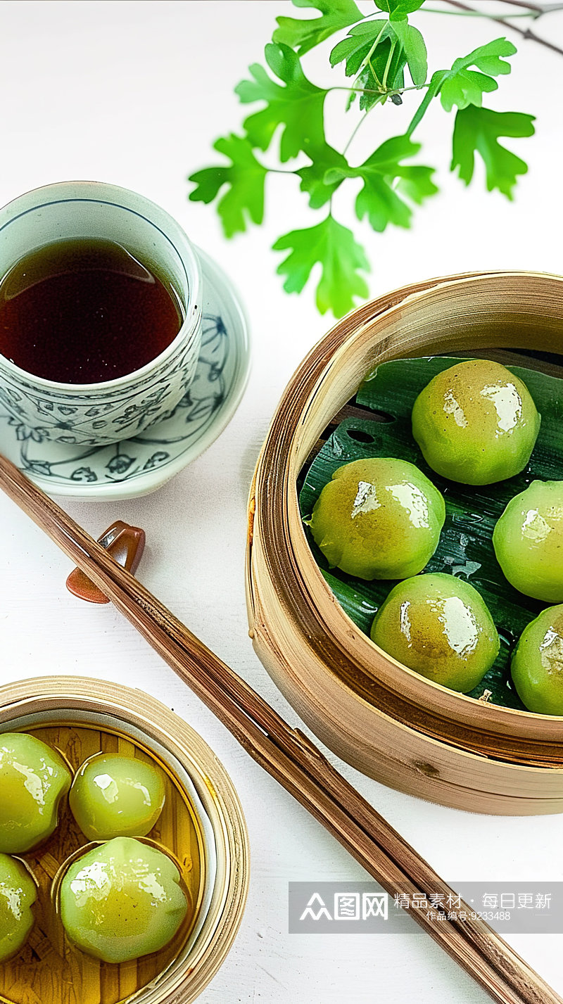 青团传统节日绿色有机美食美味素材