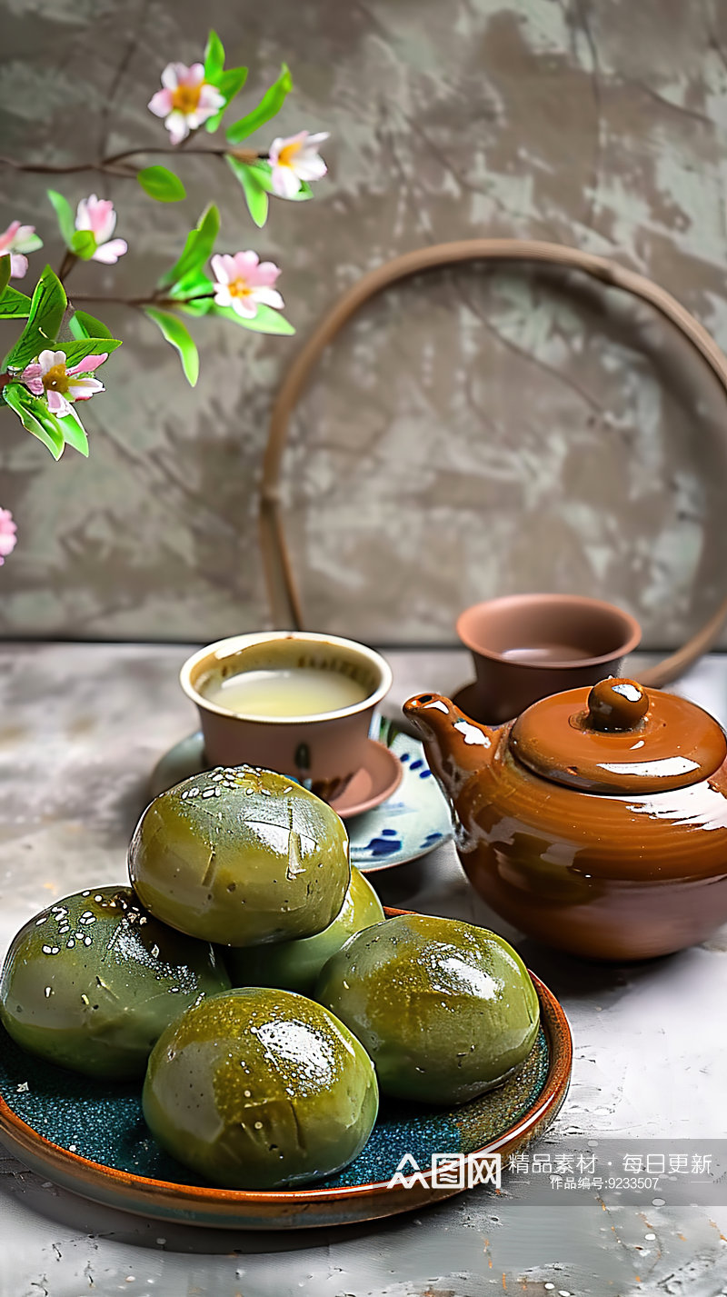 青团传统节日绿色有机美食美味素材