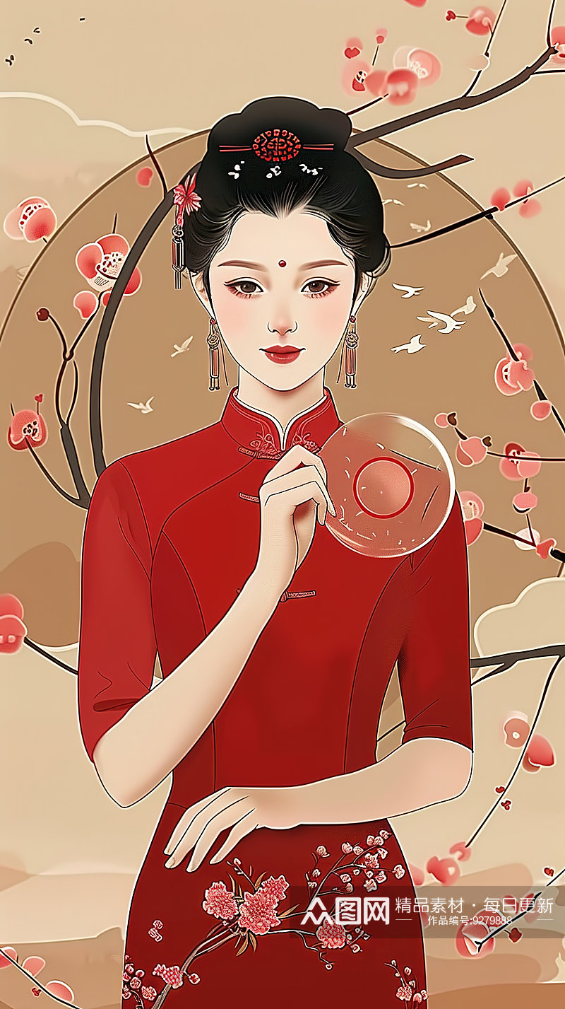 女神时尚女生插画38节美女高清女神节妇女素材